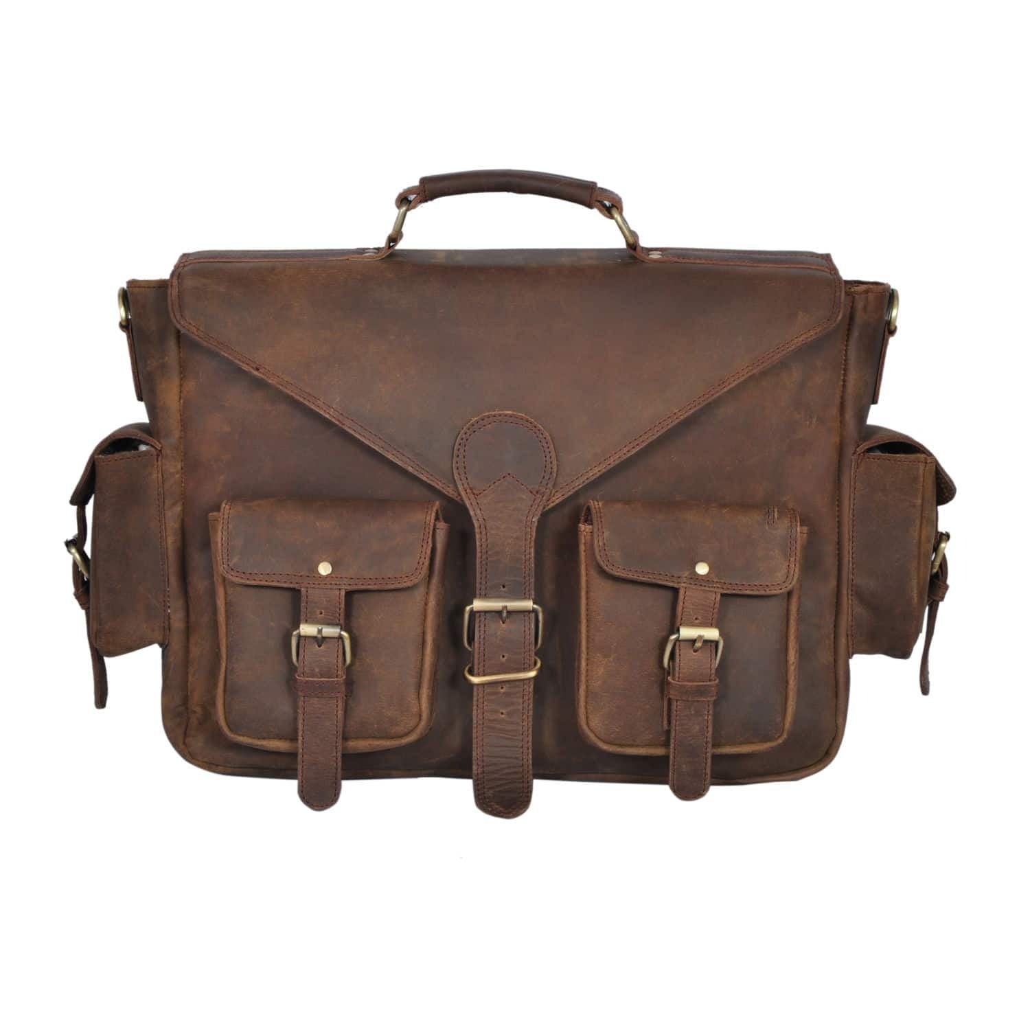 Craftshades – 11*15 Inch Handcrafted buffalo Leather Messenger Bag | 100% Genuine Leather