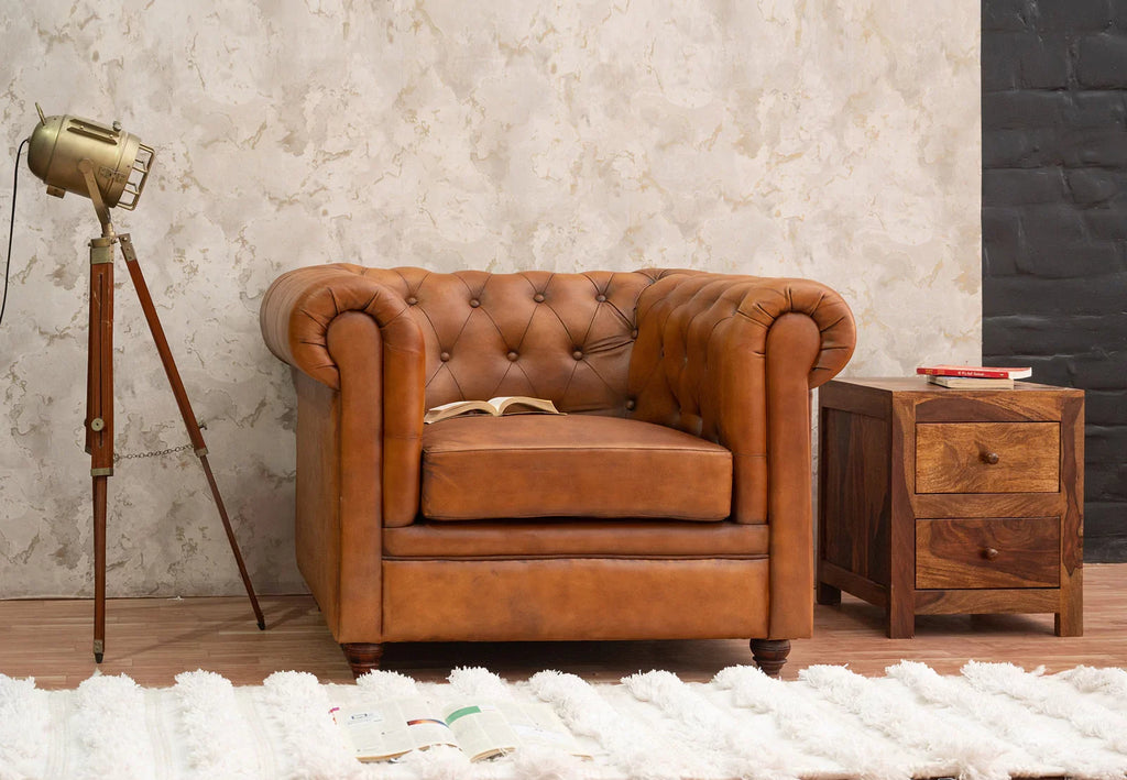 Craftshades Traditional Chesterfield 1 Seater (D-40 Foam)