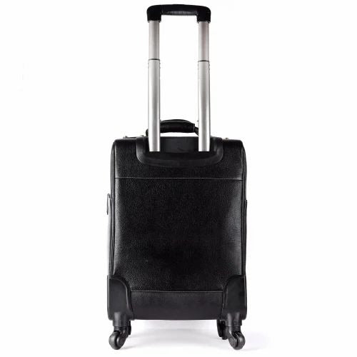 Leather Laguage Trolly Bag (Black)