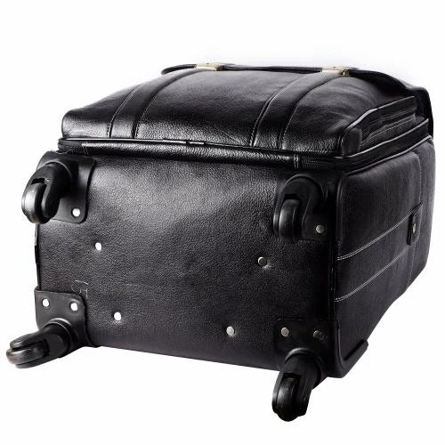 Leather Laguage Trolly Bag (Black)