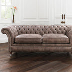 Drummond Tufted Leather Chesterfield Sofa