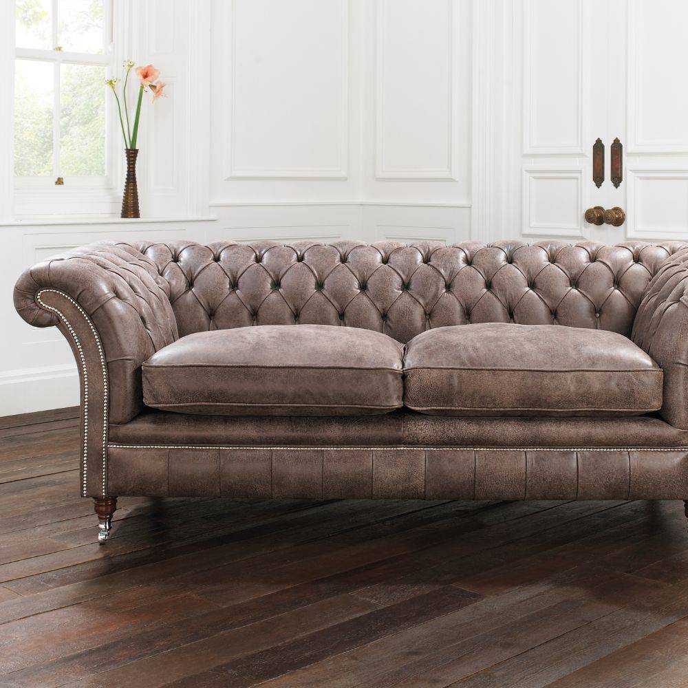 Drummond Tufted Leather Chesterfield Sofa