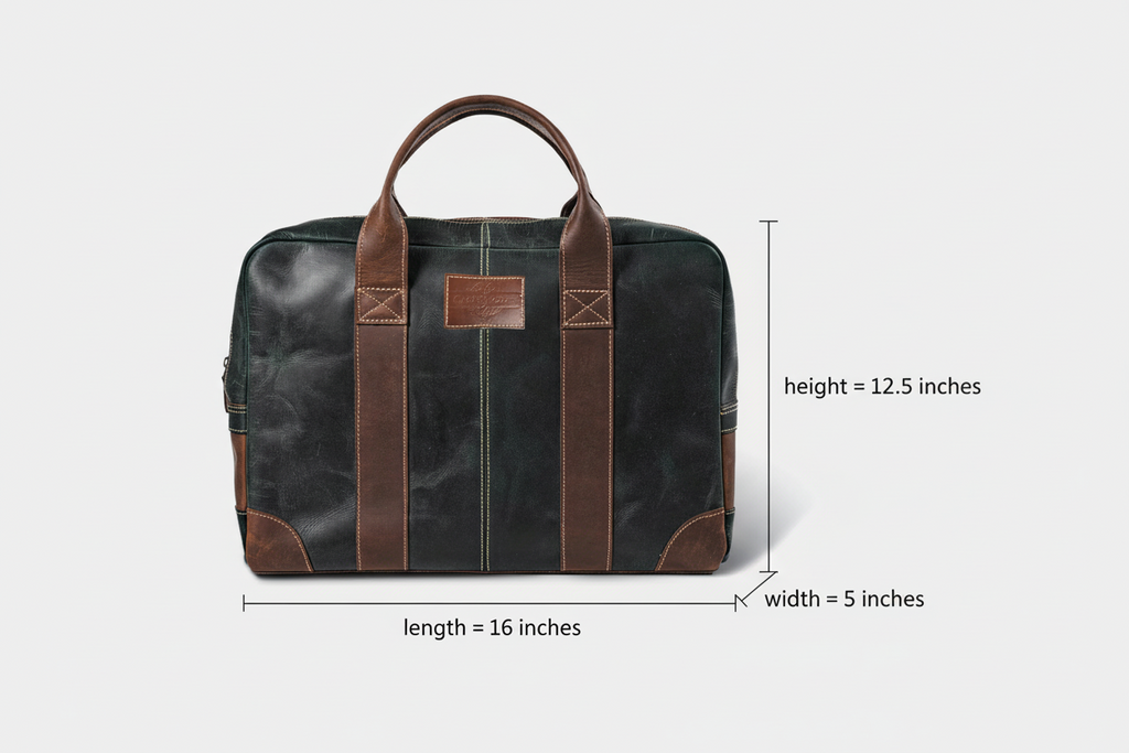 Buffalo leather Briefcase- Green bag