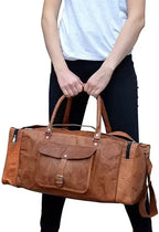 Buffalo Leather Duffle Bag with Shoes Compartment
