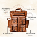 Craftshades - Seven Pocket Goat Leather Backpack | Unisex