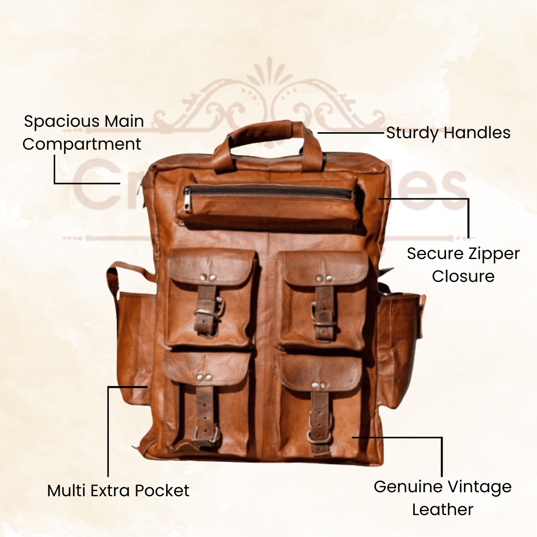 Craftshades - Seven Pocket Goat Leather Backpack | Unisex