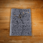 Vintage Floral Lock Leather Diary with Wrap Strap