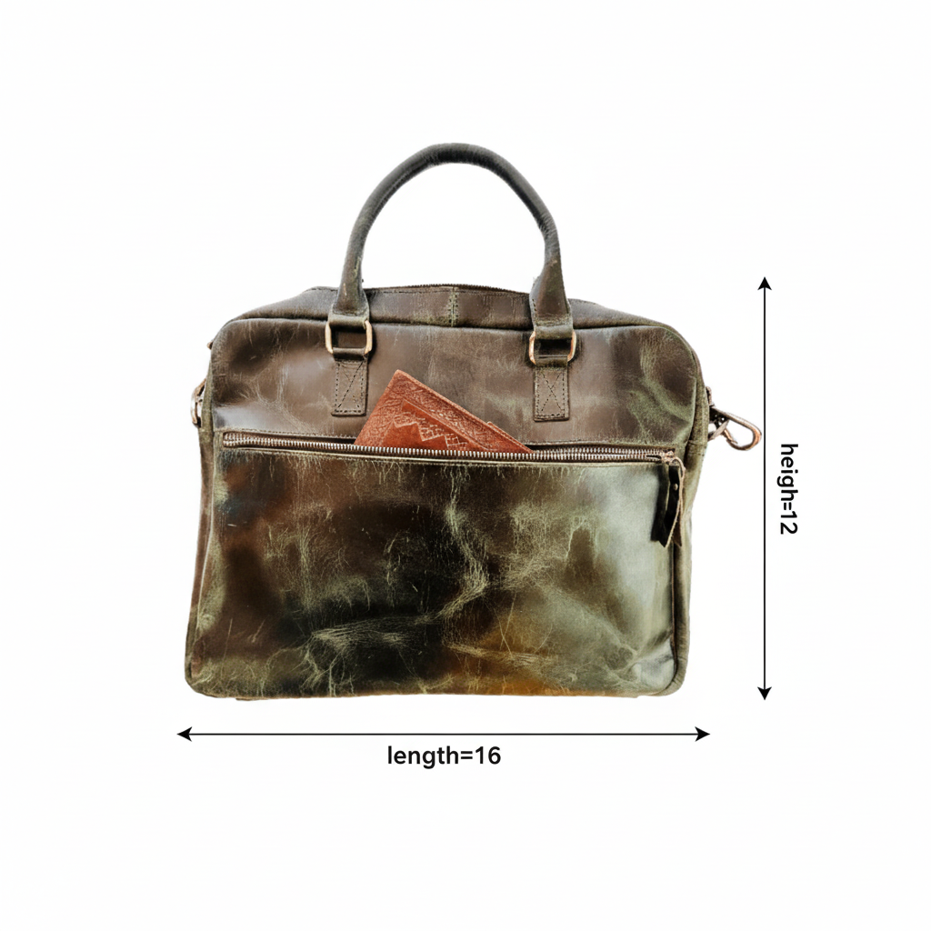 Laptop Green leather Bag