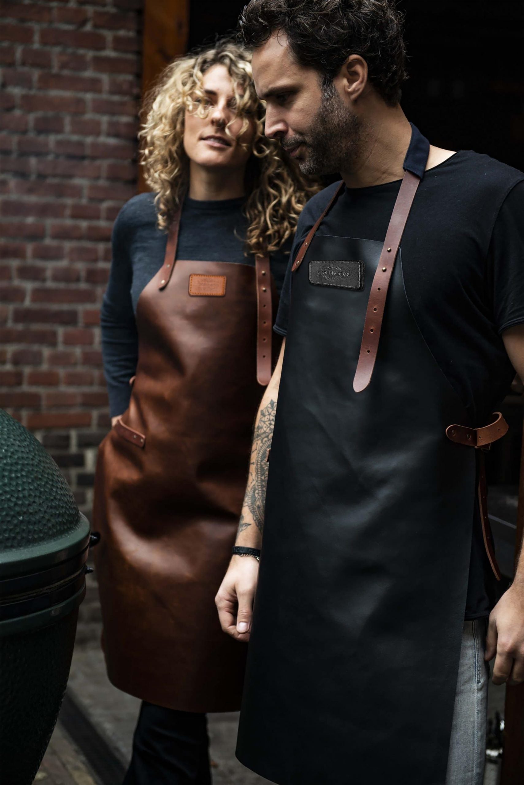 CraftShades leather Apron for Men Full Brown Colour