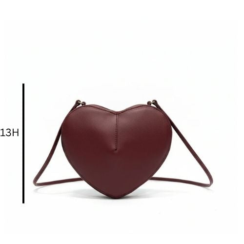 Maroon/Wine Red Heart Sling Bag