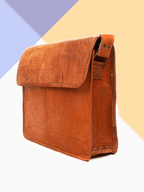 Craftshades – Flip-Flop Plain 18"13 Handcrafted Leather Laptop Bag | 100% Genuine Leather