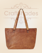 Craftshades – 13 Inch Handcrafted Leather Women’s Tote Bag | 100% Genuine Leather