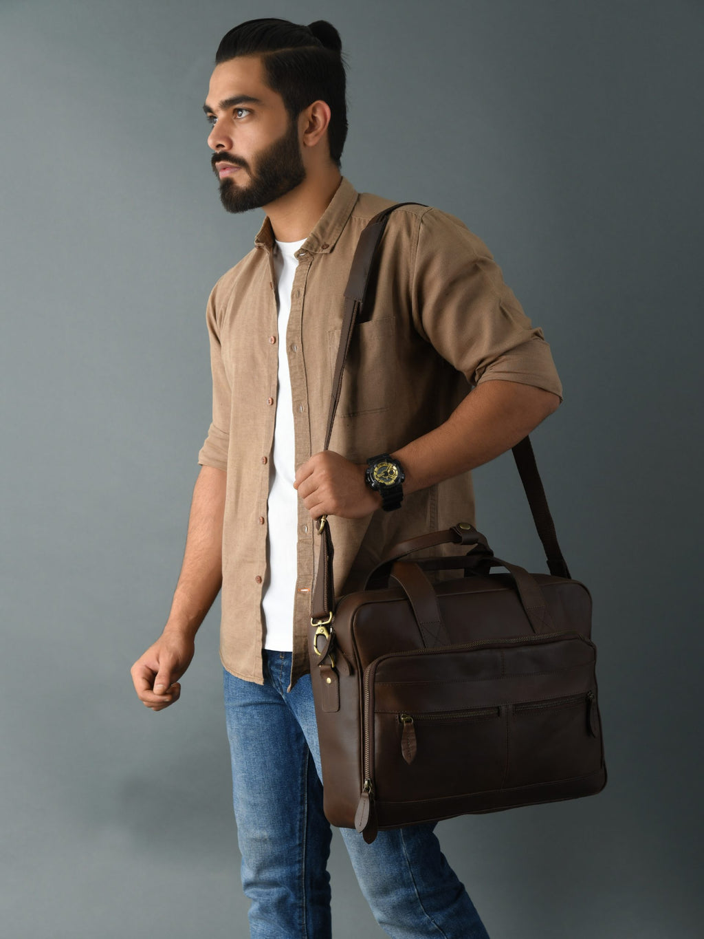 CraftShades buffalo leather Laptop bag