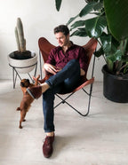 Butterfly Chair Goat leather Brown