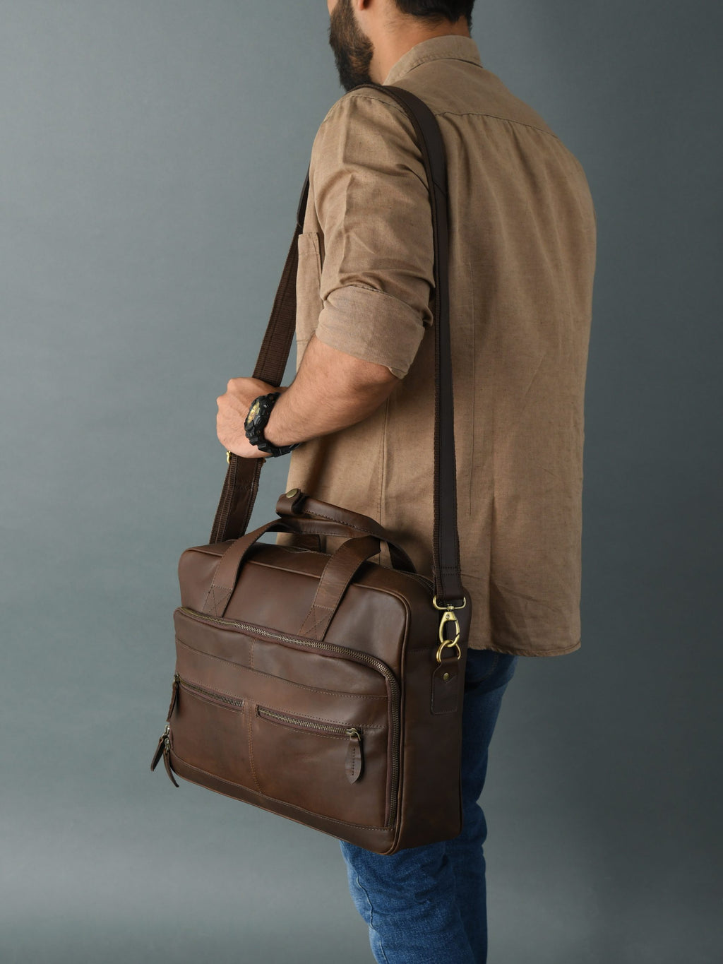 CraftShades buffalo leather Laptop bag