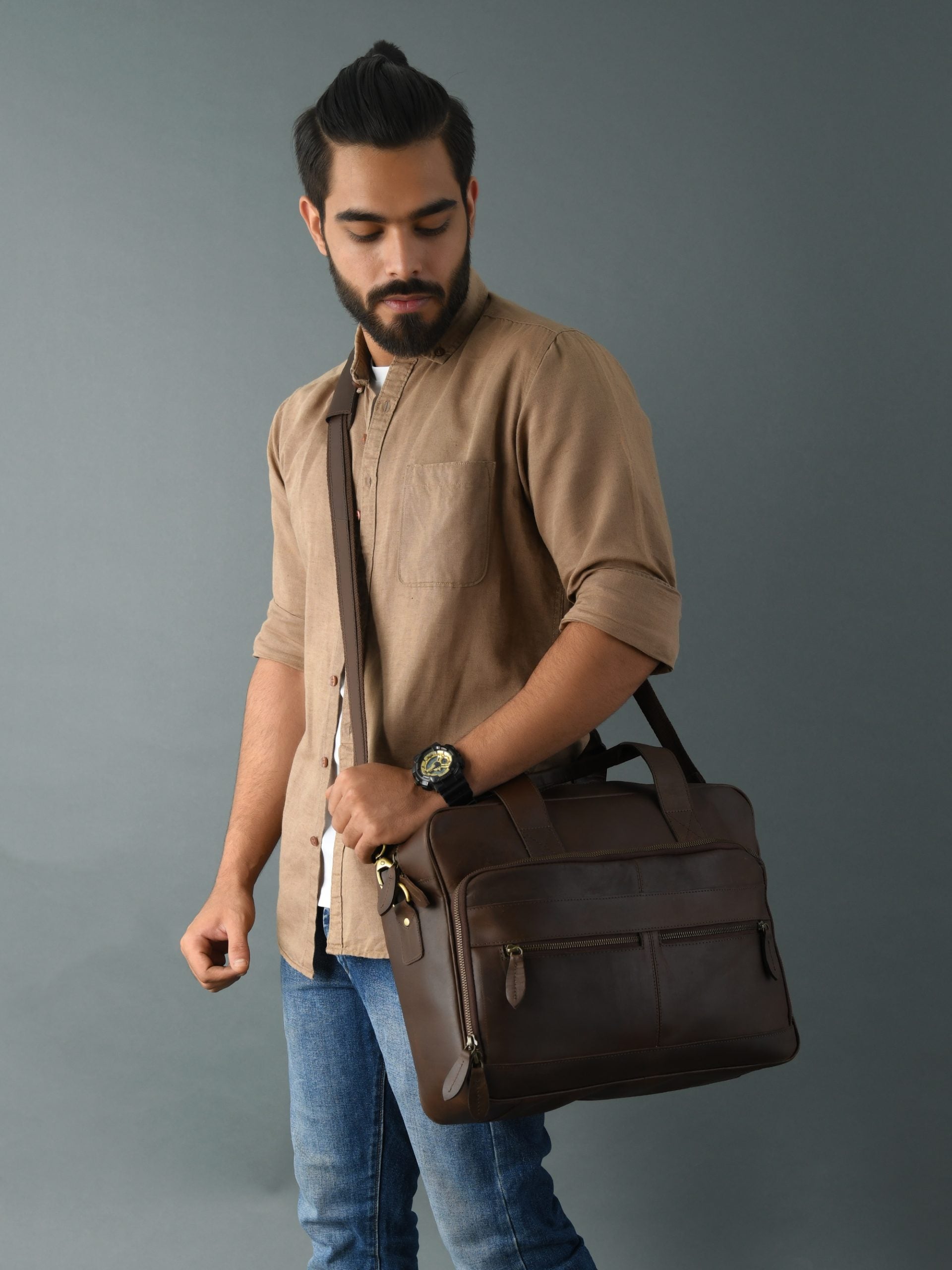 CraftShades buffalo leather Laptop bag