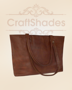 Craftshades – 13 Inch Handcrafted Leather Women’s Tote Bag | 100% Genuine Leather