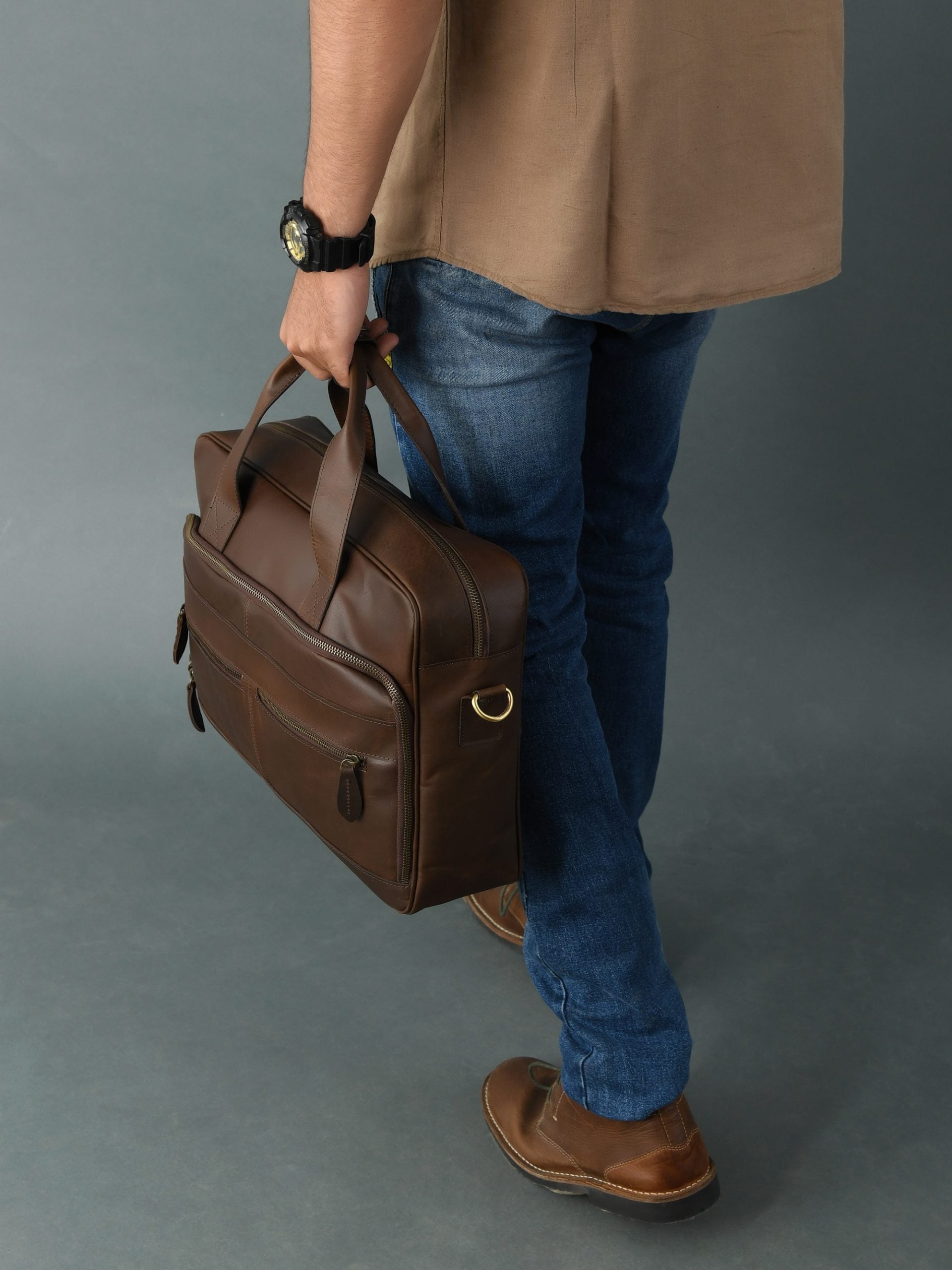 CraftShades buffalo leather Laptop bag