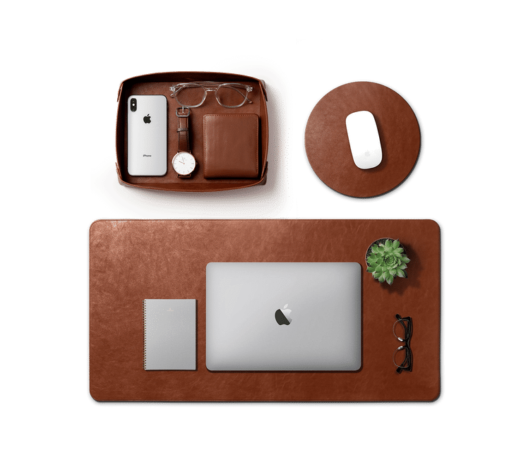 CraftShades Desk Mat for Premium Goat Leather Large Laptop mat | Extended Mouse pad and Keyboard Desk pad |  | Reversible Deskspread -