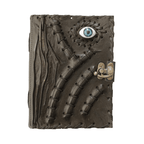 Mystic Evil Eye Hand-Stitched Leather Diary with Antique Lock