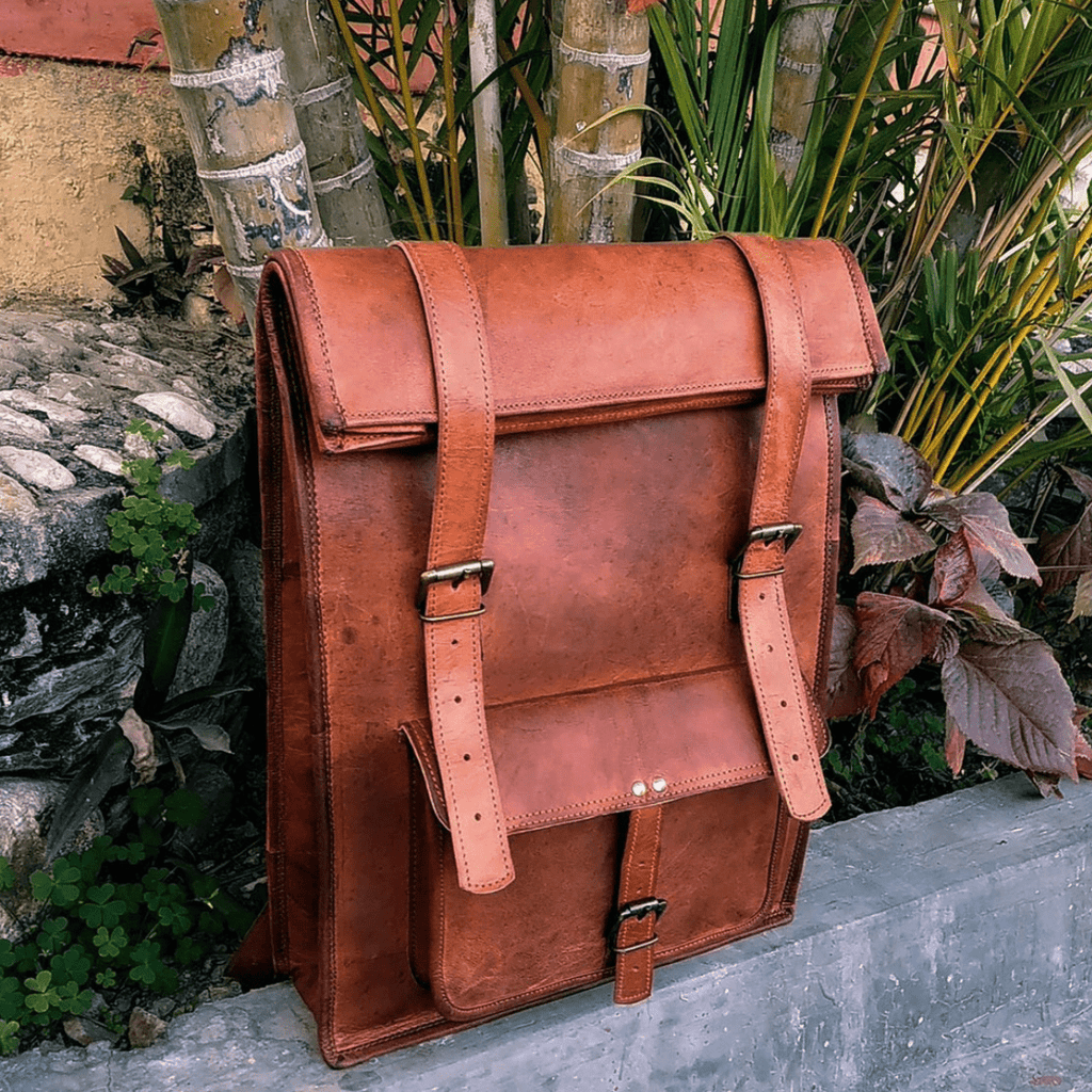 Craftshades - 11 x 20 x 4 Inch 100% Genuine Roll Leather Shoulder Backpack | Unisex