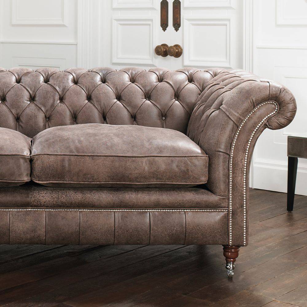 Drummond Tufted Leather Chesterfield Sofa