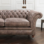 Drummond Tufted Leather Chesterfield Sofa