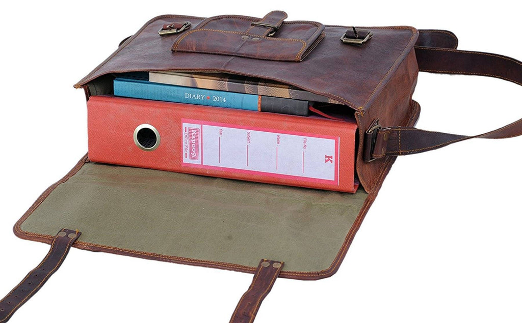 Craftshades – Vintage Single Pocket 18″13 Handcrafted Leather Laptop Bag | 100% Genuine Leather