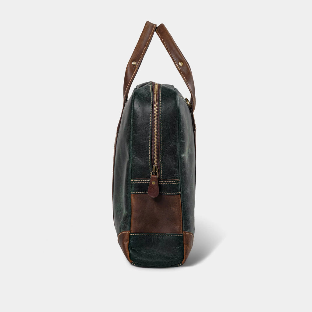 Buffalo leather Briefcase- Green bag