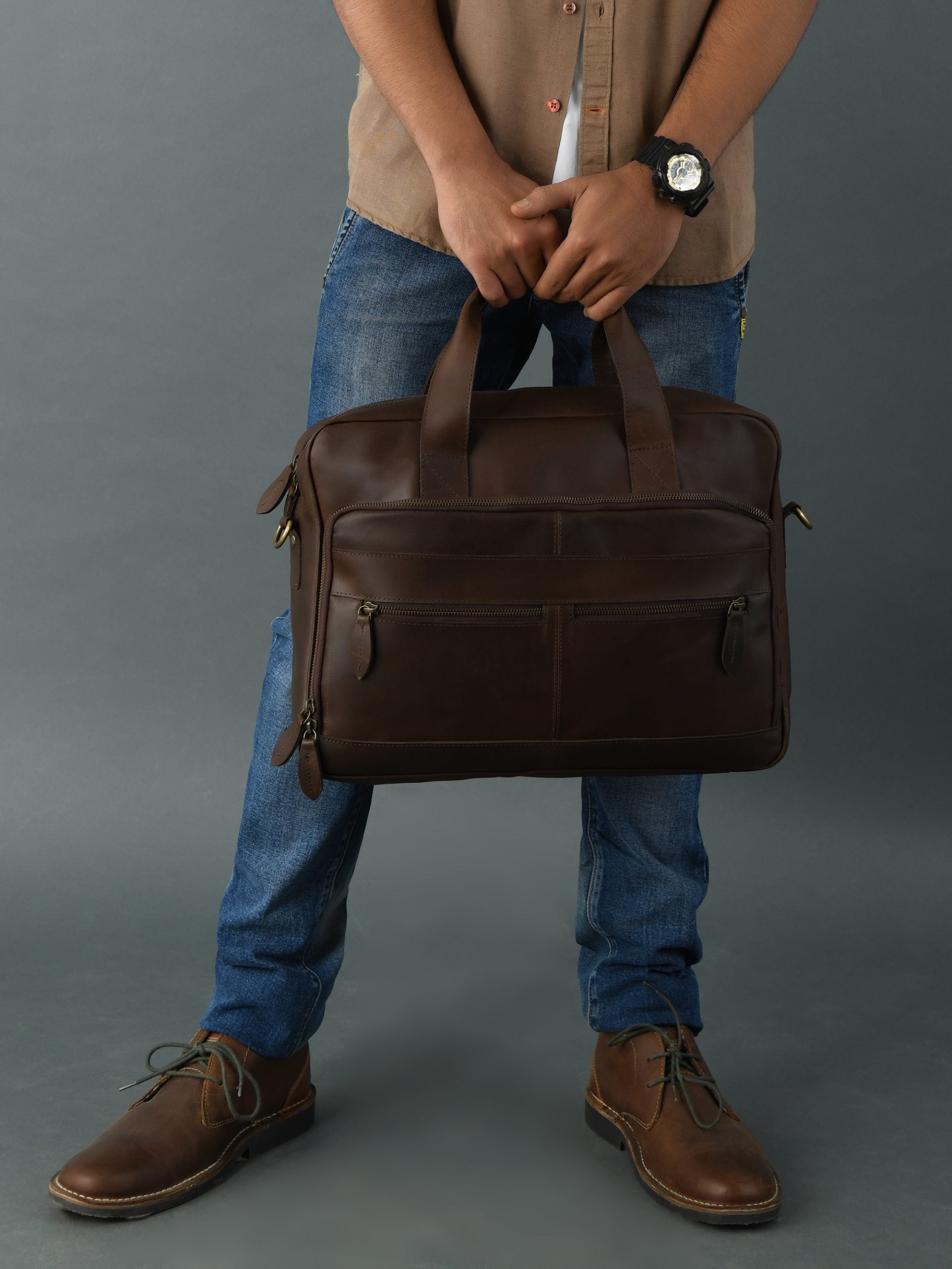 CraftShades buffalo leather Laptop bag