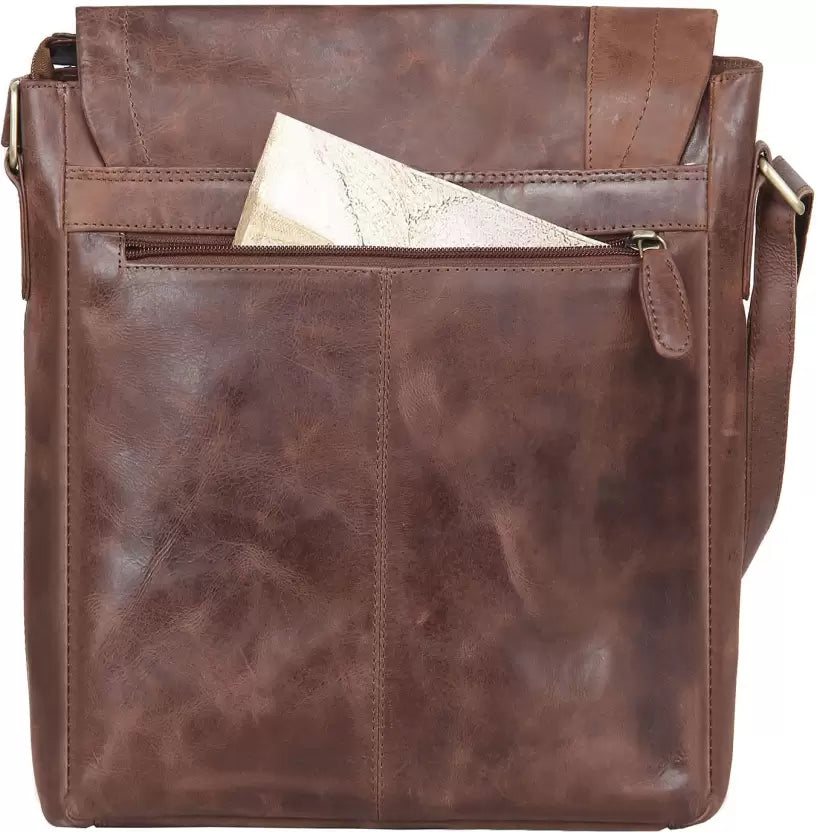 Craftshades – 9*11 Inch Men Brown Sling Bag | 100% Genuine Leather