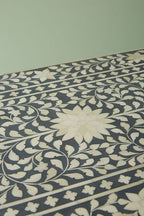 Bone Inlay Chest of 7 Drawers Floral Design in Grey Color