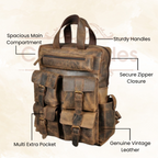 Craftshades - Buffalo Vintage 18" Leather Backpack  | 100% Genuine Leather
