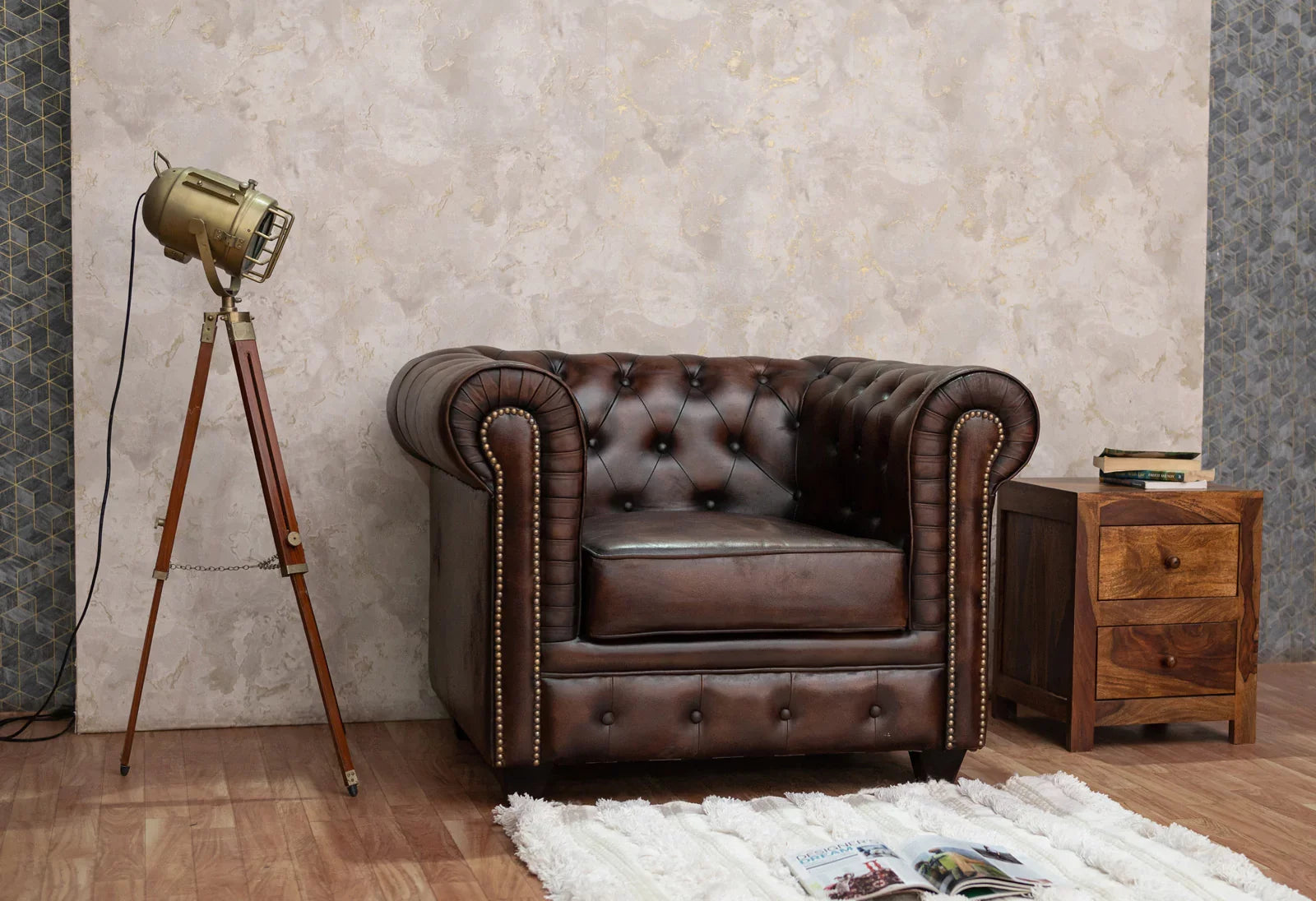 Craftshades Traditional Chesterfield 1 Seater
