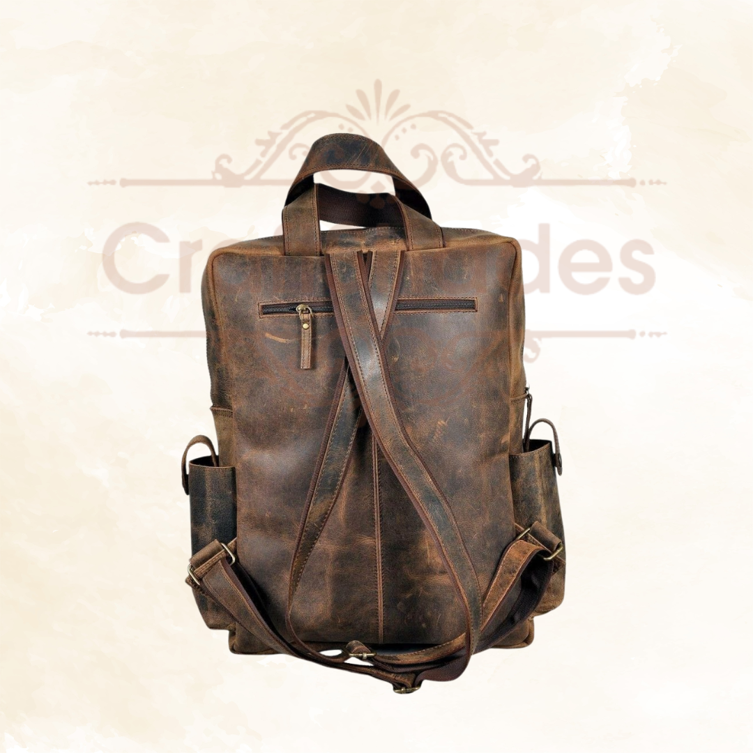 Craftshades - Buffalo Vintage 18" Leather Backpack  | 100% Genuine Leather