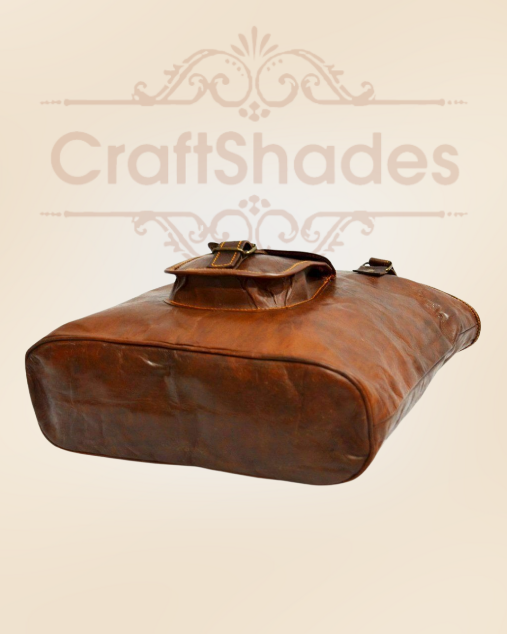 Craftshades – 16 inch Handcrafted Leather Women’s with pocket Tote Bag | 100% Genuine Leather