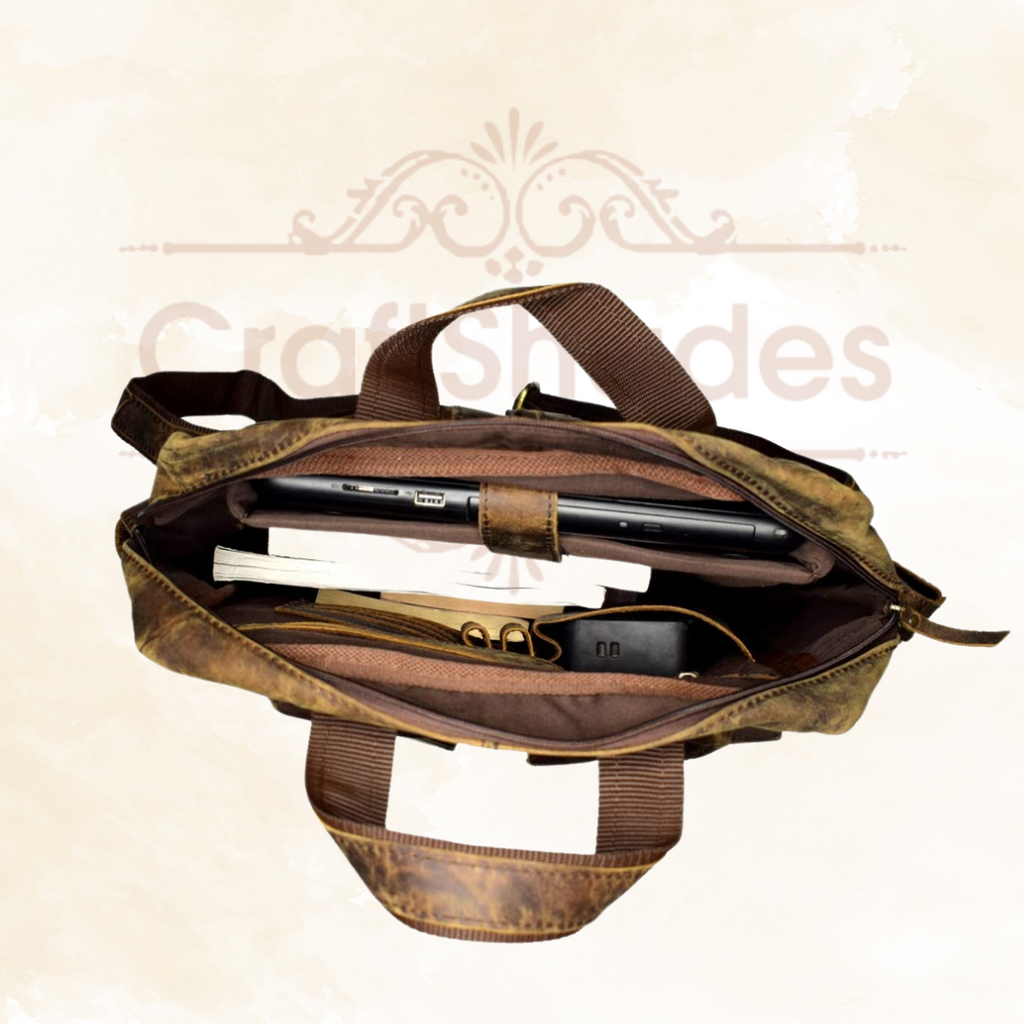 Craftshades - Buffalo Vintage 18" Leather Backpack  | 100% Genuine Leather