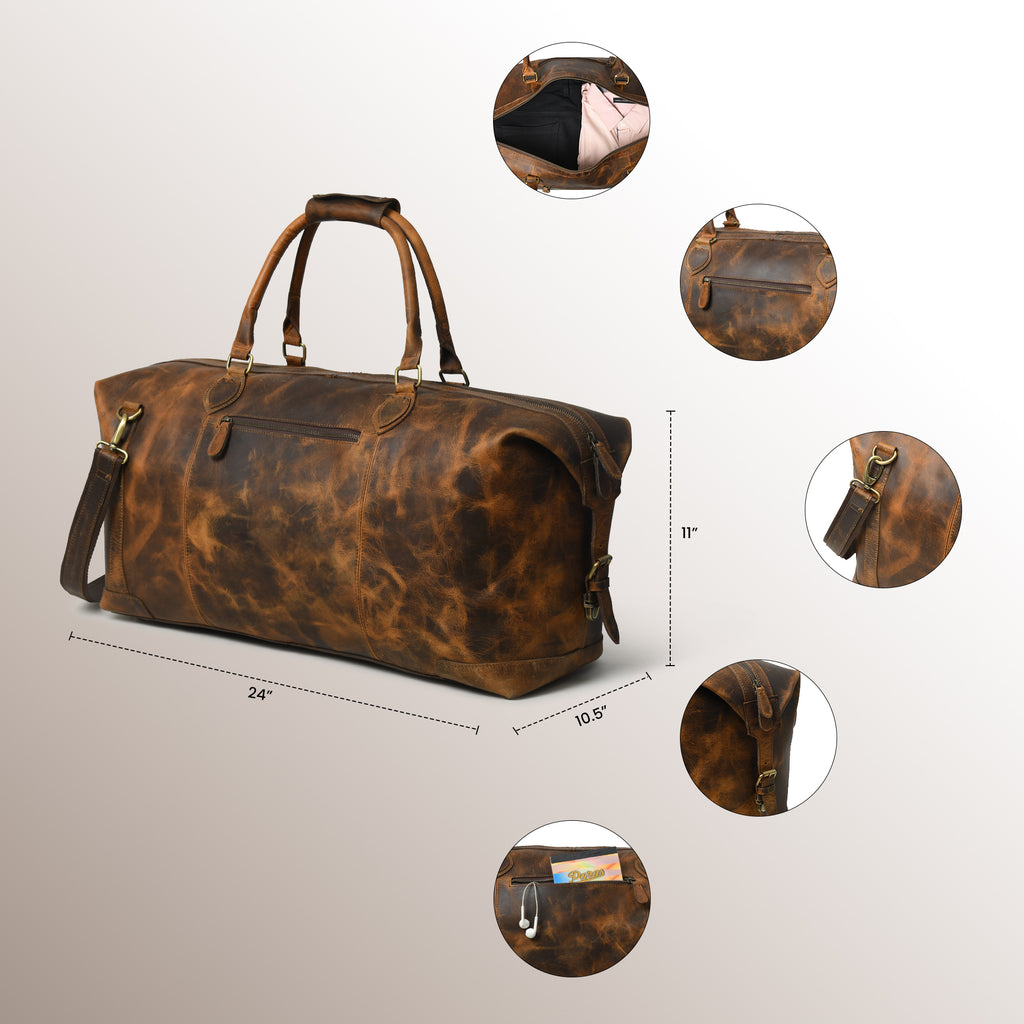 CraftShades 22 Inch Buffalo Oil Pull Up bag