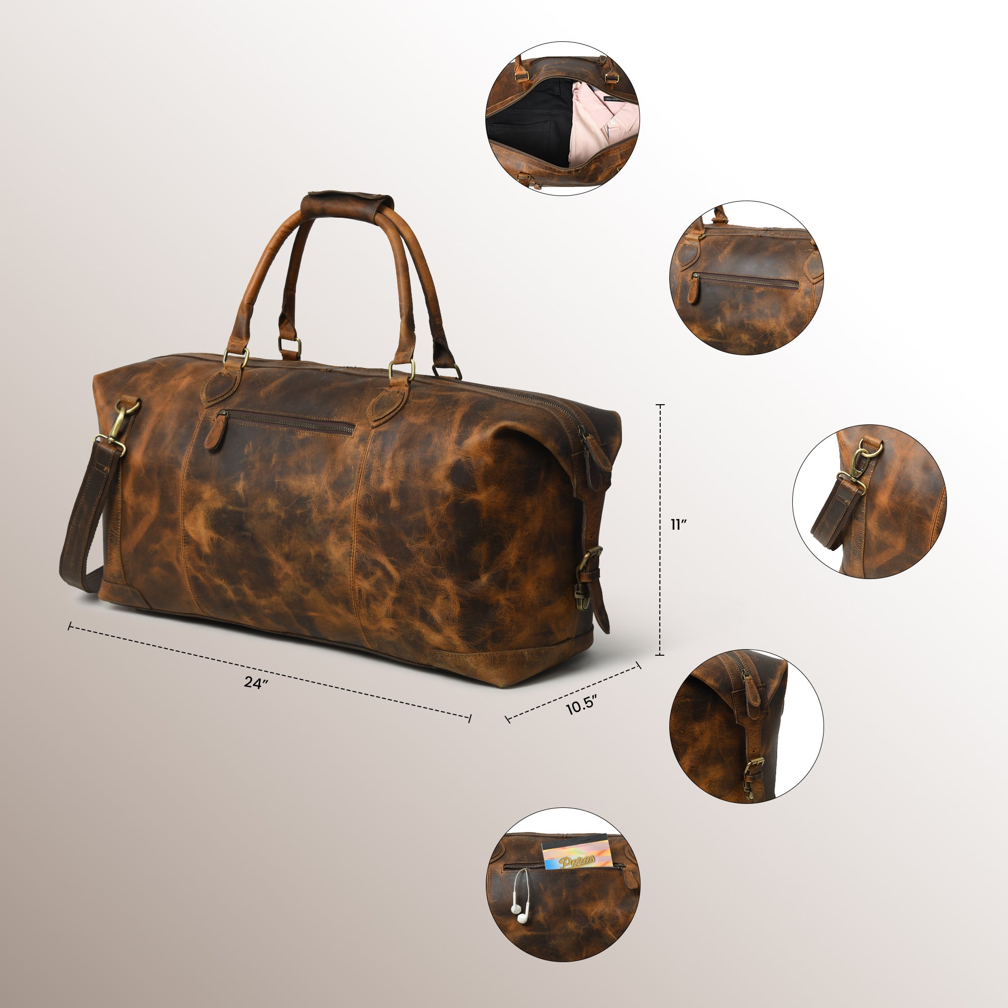 CraftShades 22 Inch Buffalo Oil Pull Up bag