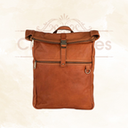 CraftShades Vintage Style Leather Backpack with Snap Buckle Closure