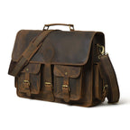 CraftShades 16 Inch Buffalo Leather Messenger Laptop Bag