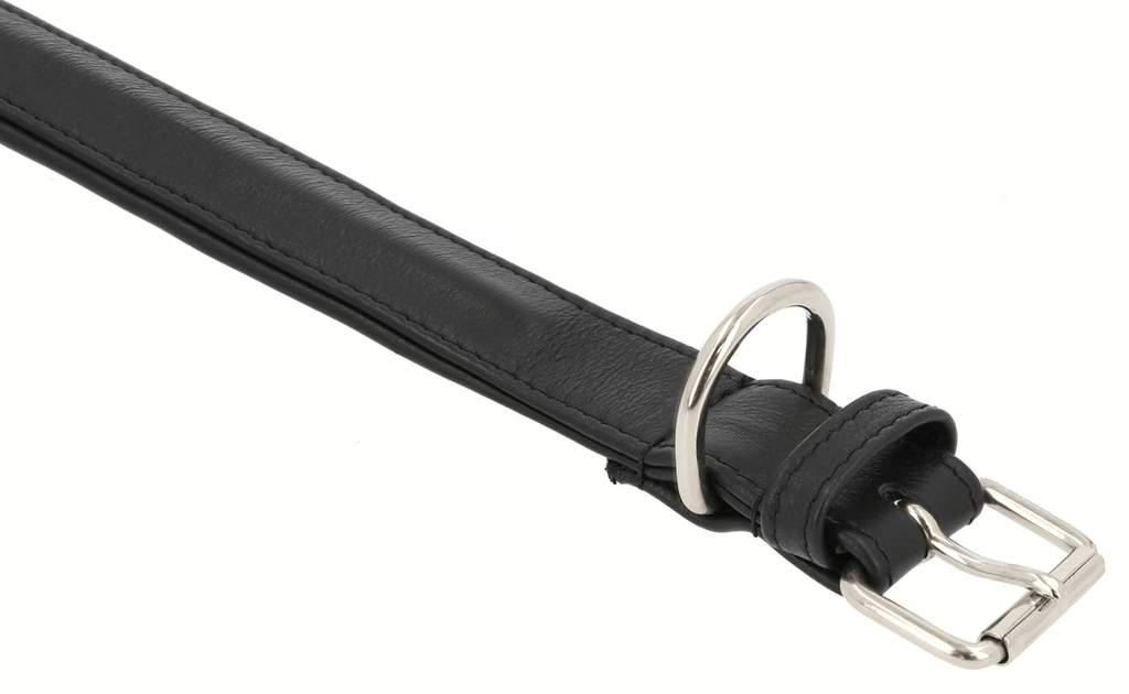 Classic Black Leather Dog Collar – Adjustable &amp; Durable
