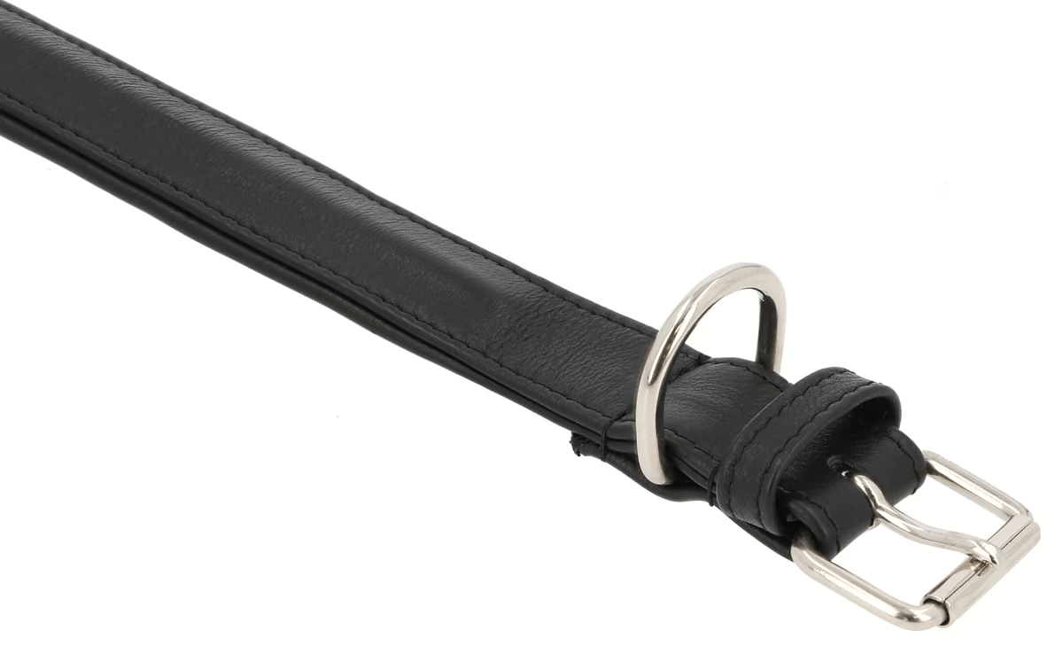 Classic Black Leather Dog Collar – Adjustable &amp; Durable