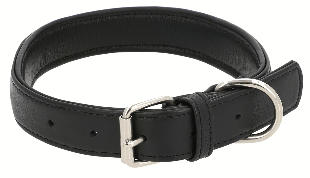 Classic Black Leather Dog Collar – Adjustable &amp; Durable