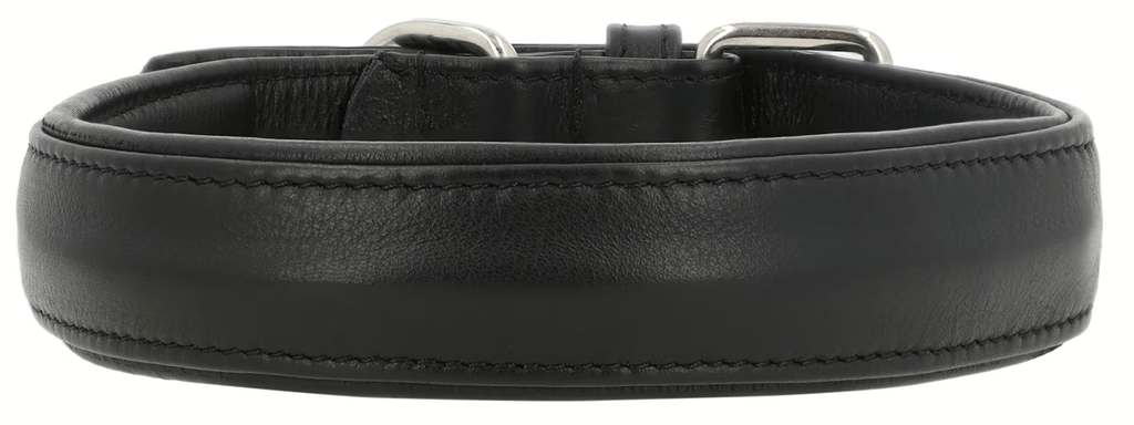 Classic Black Leather Dog Collar – Adjustable &amp; Durable
