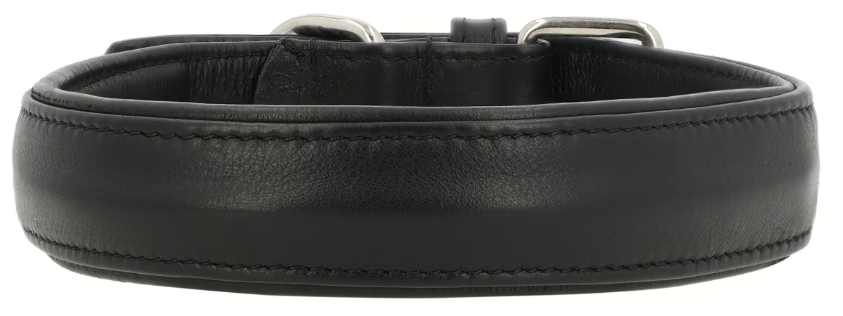 Classic Black Leather Dog Collar – Adjustable &amp; Durable
