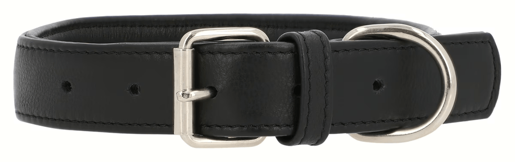 Classic Black Leather Dog Collar – Adjustable &amp; Durable