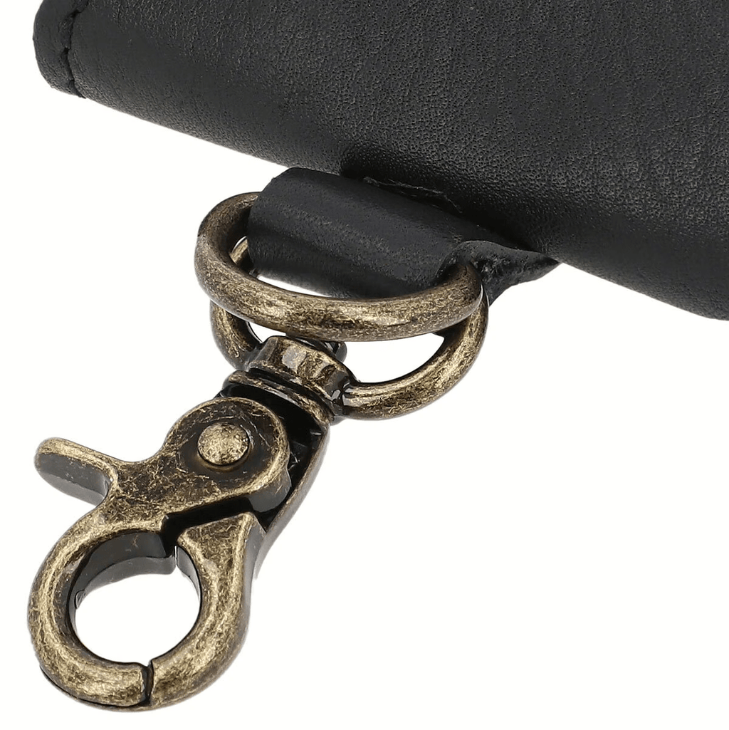 Premium Black Leather Dog Poop Bag Dispenser
