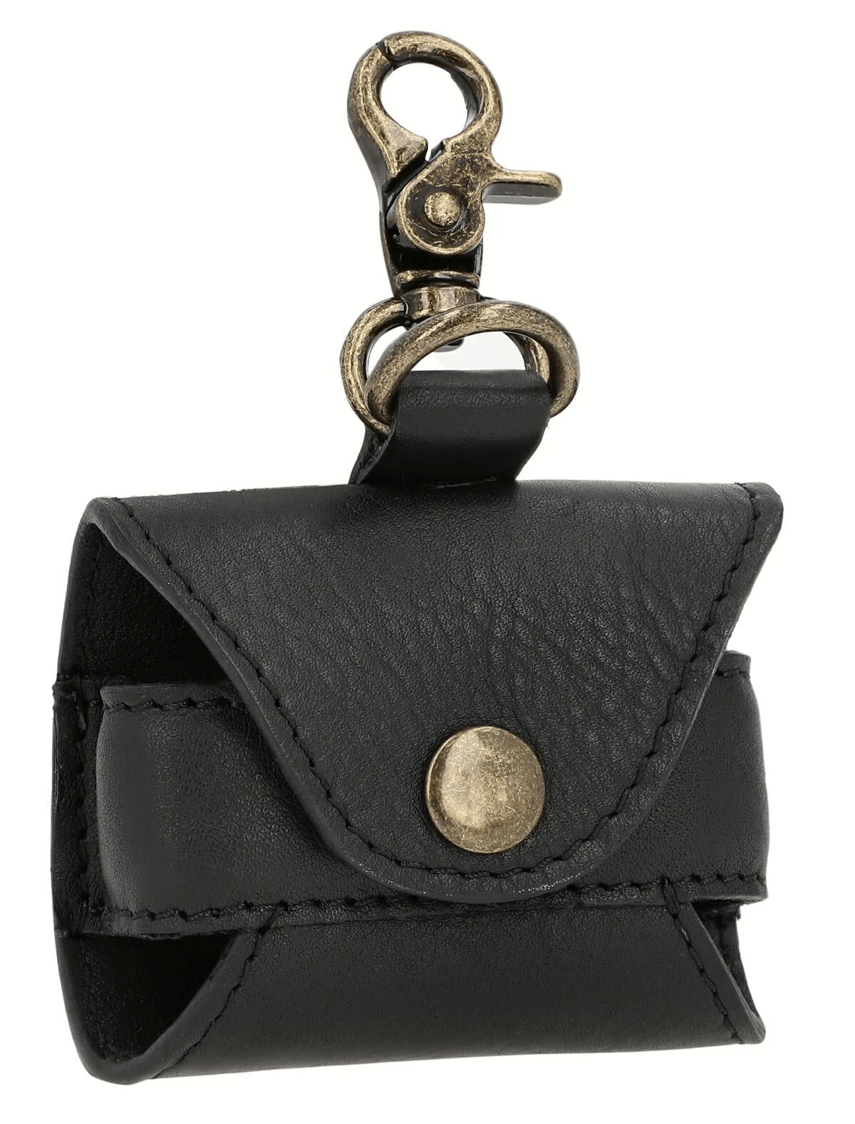 Premium Black Leather Dog Poop Bag Dispenser