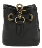 Premium Black Leather Dog Treat Bag